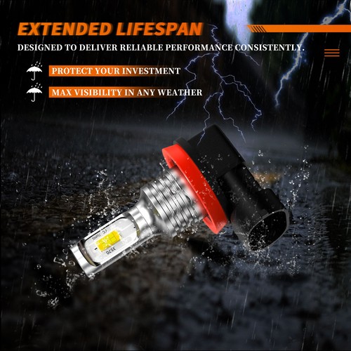 Luz de conducción antiniebla delantera LED H8 H11 H9 10000K bombilla blanca fría lámparas DRL Canbus - Imagen 4 de 12