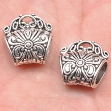 10pcs tibetan silver flower necklace bracelet beads charm spacer beads