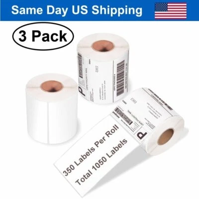 UNBRAND 3 Rolls 4"x6" 350pc Thermal Paper For Zebra Intermec Datamax Printronix Printer