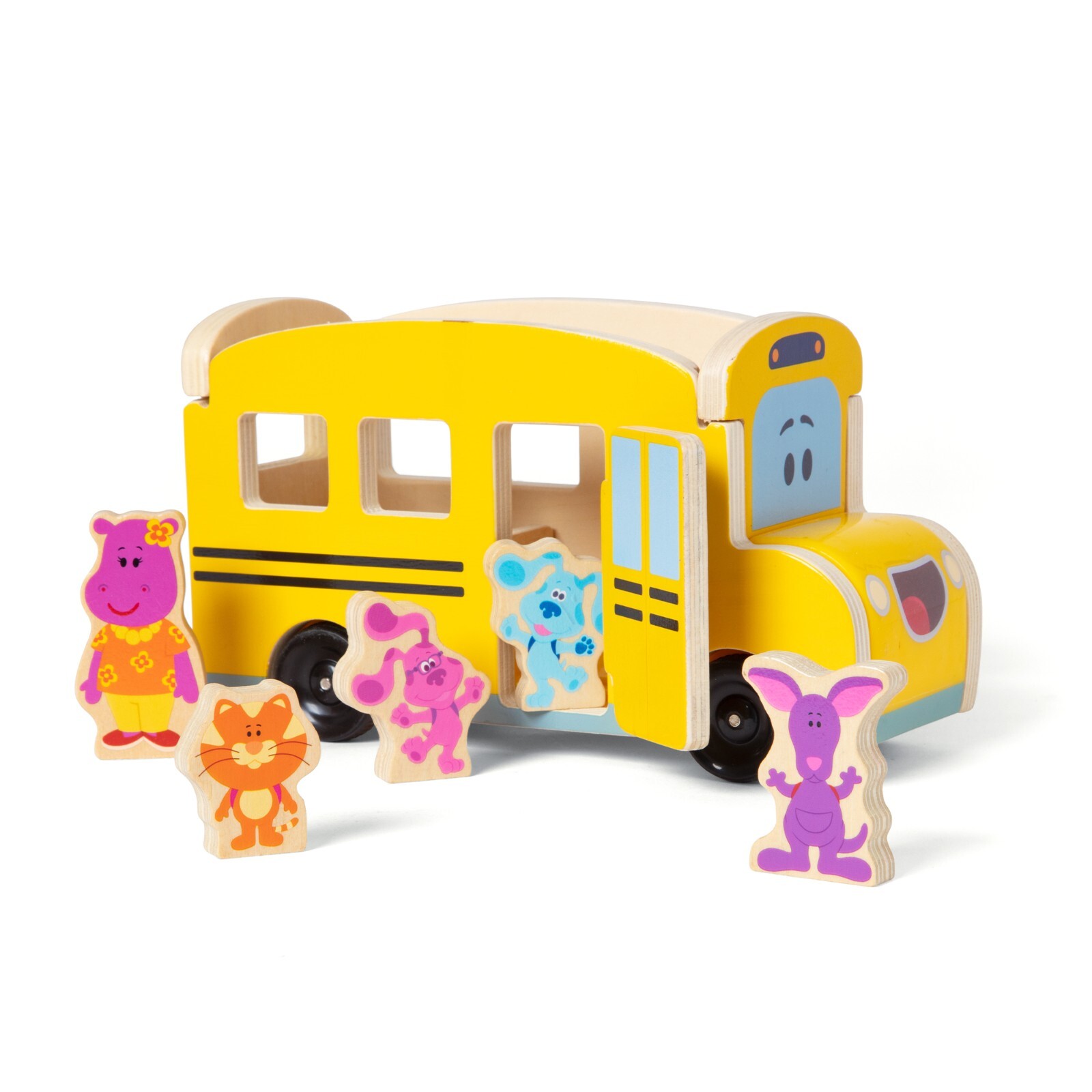 Melissa & Doug Blues Clues & You Wooden Pull-Back School Bus