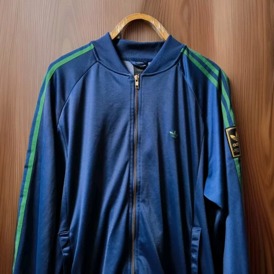 Jaqueta de Pista Vintage Adidas 2004-2005 Trefoil 3 Listras Azul Masculina Tamanho M - Imagem 4 de 4