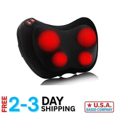 Shiatsu Electric Neck and Back Massager Pillow with Heat – Pain Relief Essential