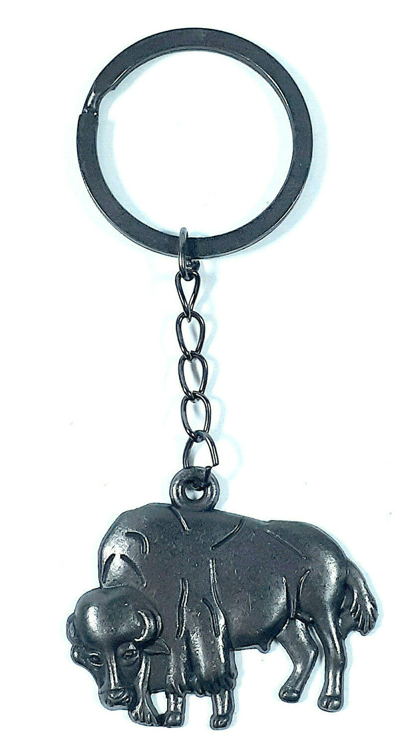 Vintage Buffalo Key chain Animal Bison Key ring Metal Silver Tone | eBay