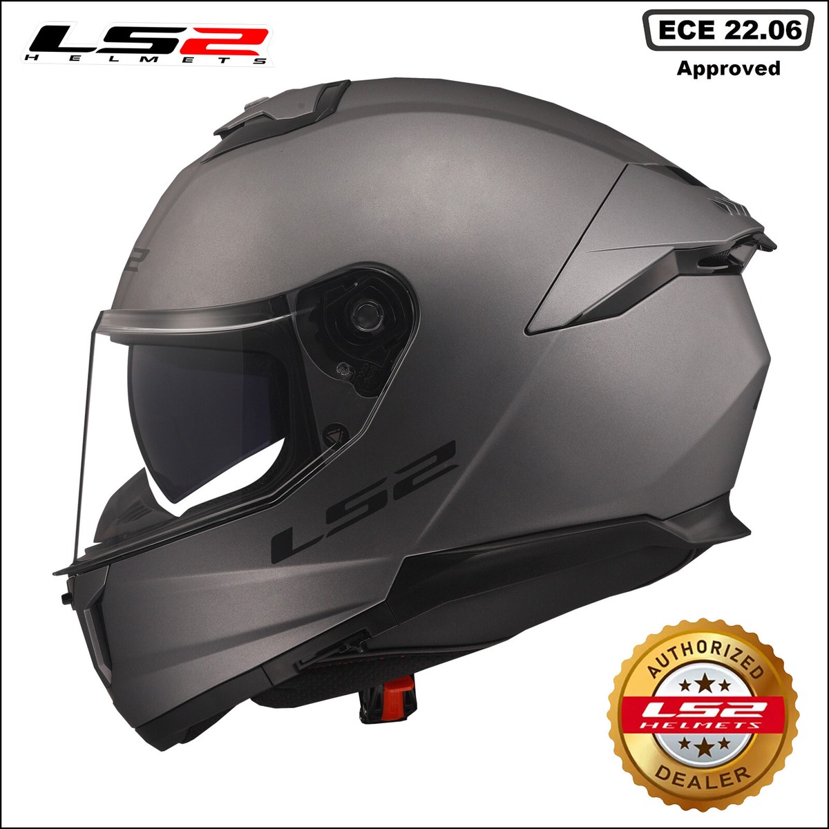 CASCO INTEGRAL DE LS2 -FF808 STREAM II SOLID NARDO GREY-ECE 22.06/ GRIS