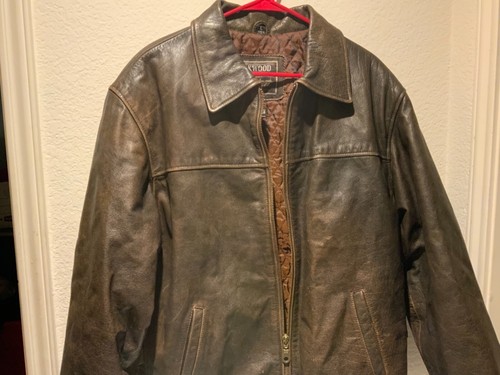 Distressed Brown Leather Jacket 