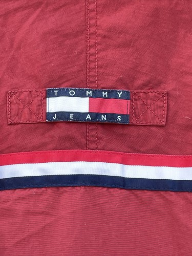 Vntg Tommy Hilfiger Jeans Windbreaker Jacket Hoodie Insulated Pullover Anorak XL - Picture 11 of 22