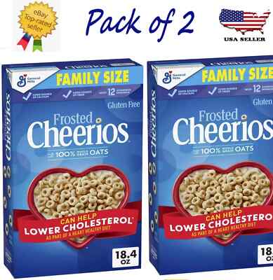 New Frosted Cheerios, Heart Healthy Cereal, Family Size, 18.4 OZ (Pack of 2)