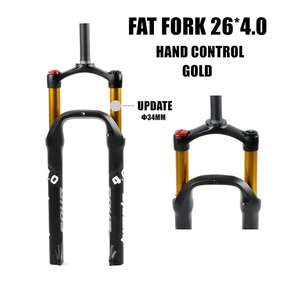 MTB 26inch Fat Bicycle Fork Air Gas line Locking Suspension Forks 4.0"Tire 135mm - Image 3 of 4
