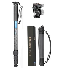 【Leofoto USA】 Leofoto MP-364C+VH-10S CF Monopod with VH-10S Two Way Tilt Head