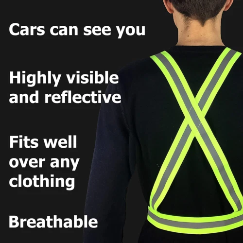 Регулируемый защитный светоотражающий жилет ремень в полоску ремень для ночного бега бега бега велосипеда - Изображение 3 из 4