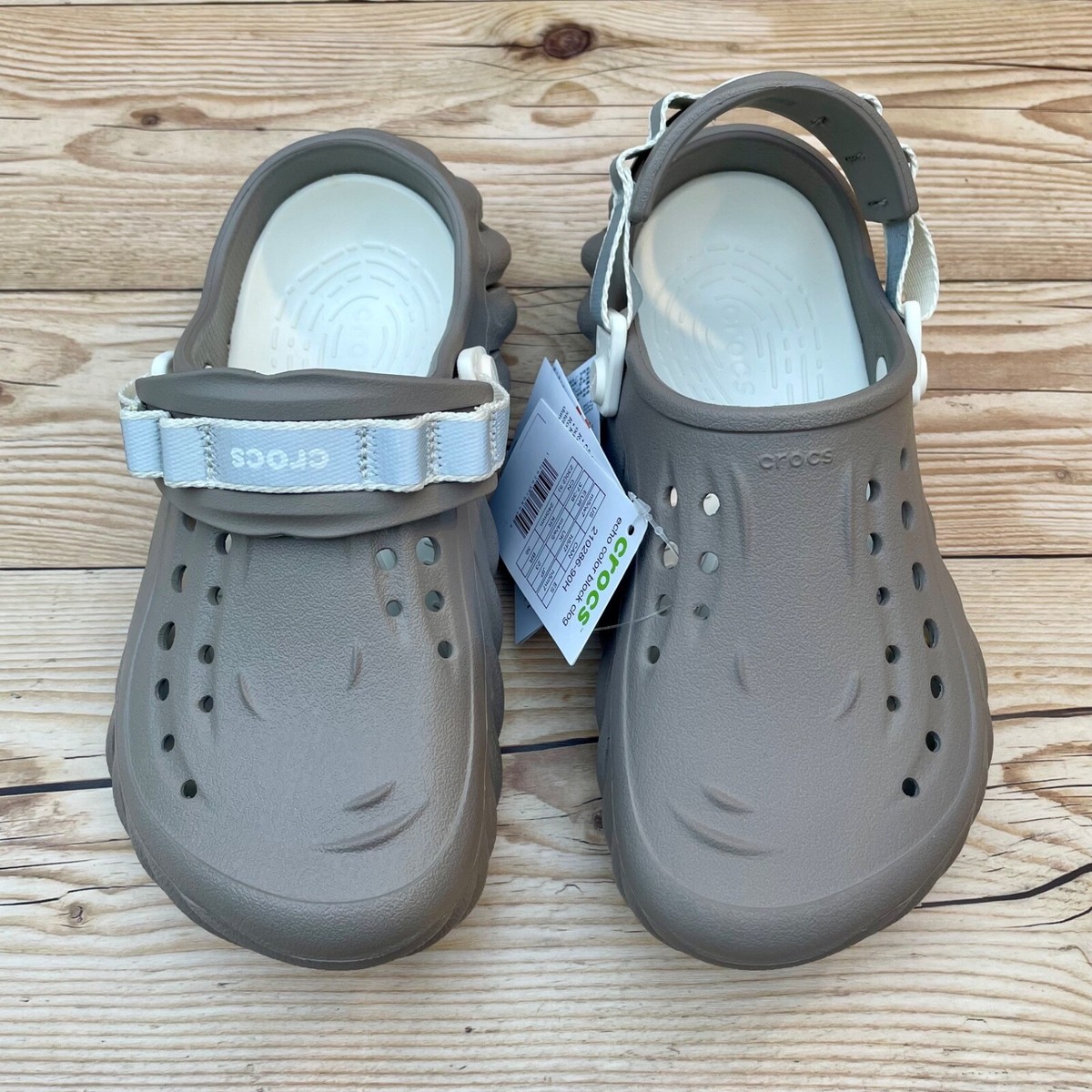 Crocs Echo Clog Tan Reflective Strap Unisex Men 8 / Women 10 New Without Box Crocs Echo Clog Tan with Reflective Strap Select-a-Size | eBay main image 3