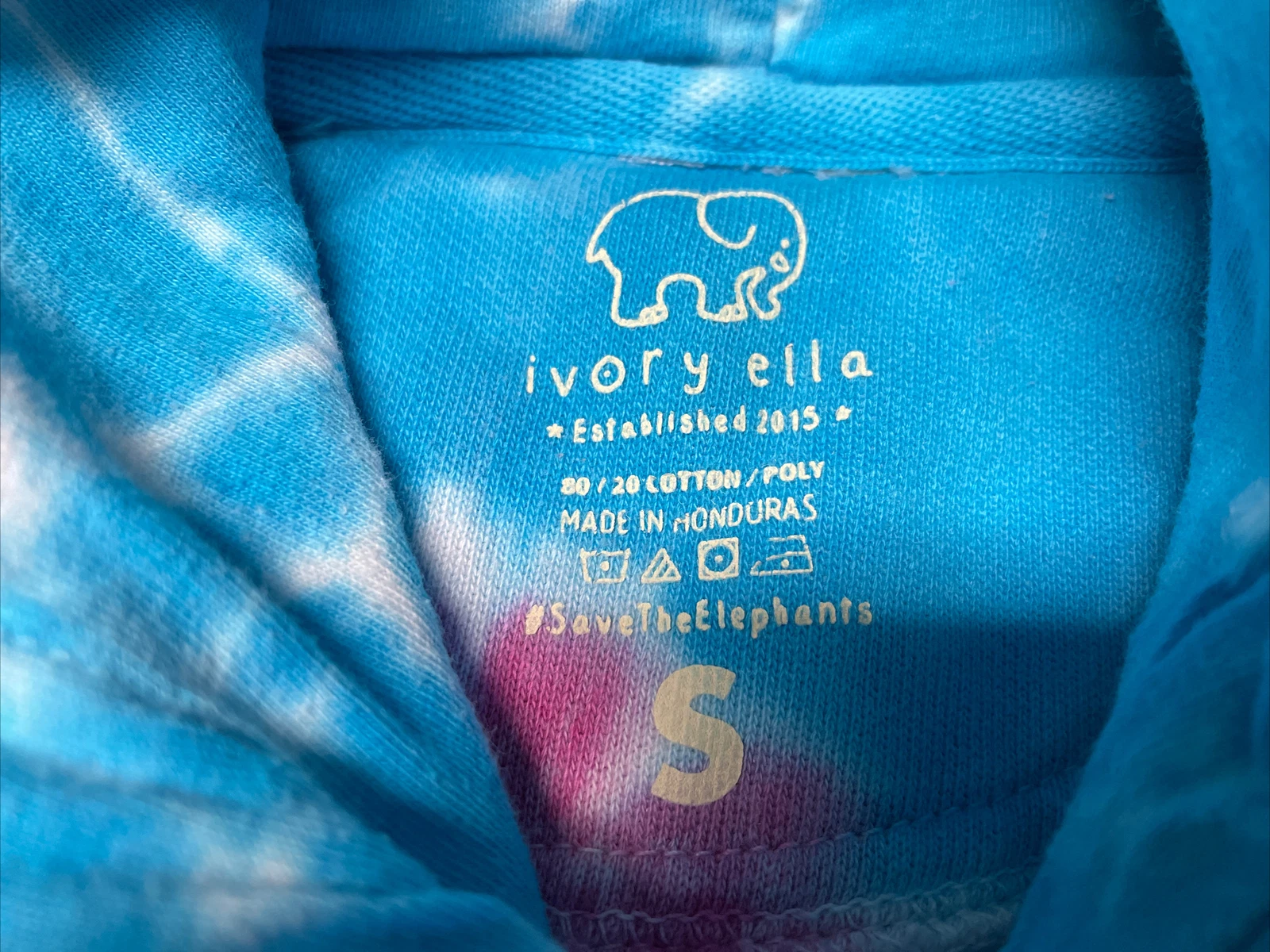 OFF WHITE Felpa donna avorio Ella tie dye con cappuccio piccolo pullover felpa elefante oversize