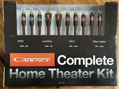 CADENCE AUDIO CAV-H5 COMPLETE HOME THEATER KIT RCA HDMI FIBER OPTIC CABLE NEW