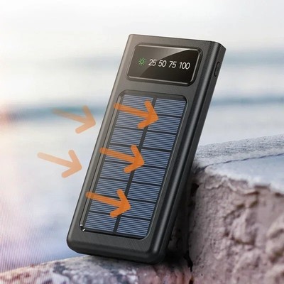8000mAh Ultra Large Solar Charging Power Bank With Four Wires Suitable