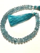 Natural Sky Apatite Gemstone Rondelle Faceted Beads 8.5 - 9 mm 8 Strand