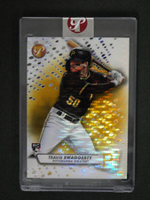 TRAVIS SWAGGERTY 2023 TOPPS PRISTINE BASEBALL PRISTINE GOLD REFRACTOR RC /50