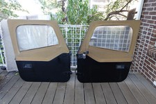 1987-1995 Jeep Wrangler Door Set Black With Tan Inner Panel Oem