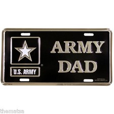 ARMY DAD LOGO METAL LICENSE PLATE MADE IN USA