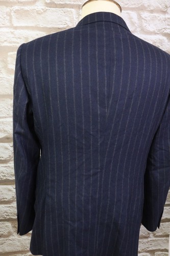 HACKETT LONDON MAYFAIR Blue Striped Wool One Button Blazer Sport Coat Size 52 - Picture 15 of 19