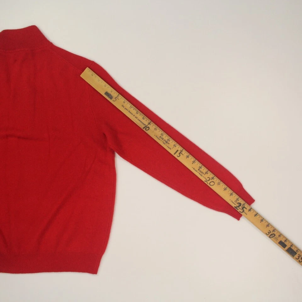 Polo Ralph Lauren Men Wool Alpaca 1/4 Zip Sweater Sz Large Red Logo Pullover NWT - Image 4 of 4