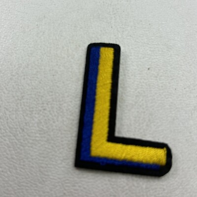 L Capital Letter Initial  L  Small Patch Colorful Yellow Multi-Color T086