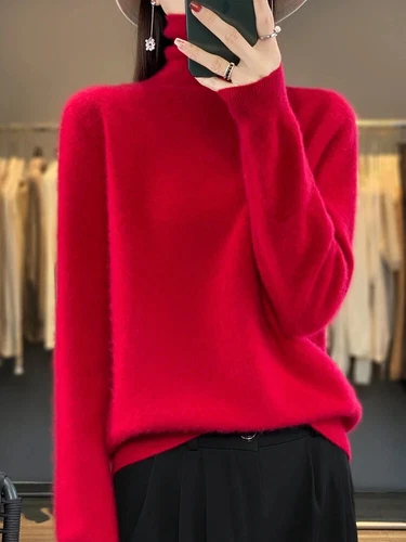 Kaschmir Pullover O-Ausschnitt Damen Strick Langarm Pulli Rauten Oberteile - Bild 7 von 32