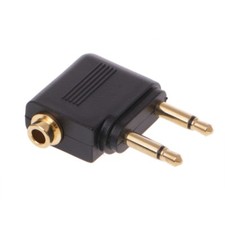 3.5mm Jack Audio Adapter for Airline Airplane Travel Earphone Headphone Part