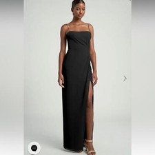 Jenny Yoo Dress Lauren Maxi in Black Chiffon