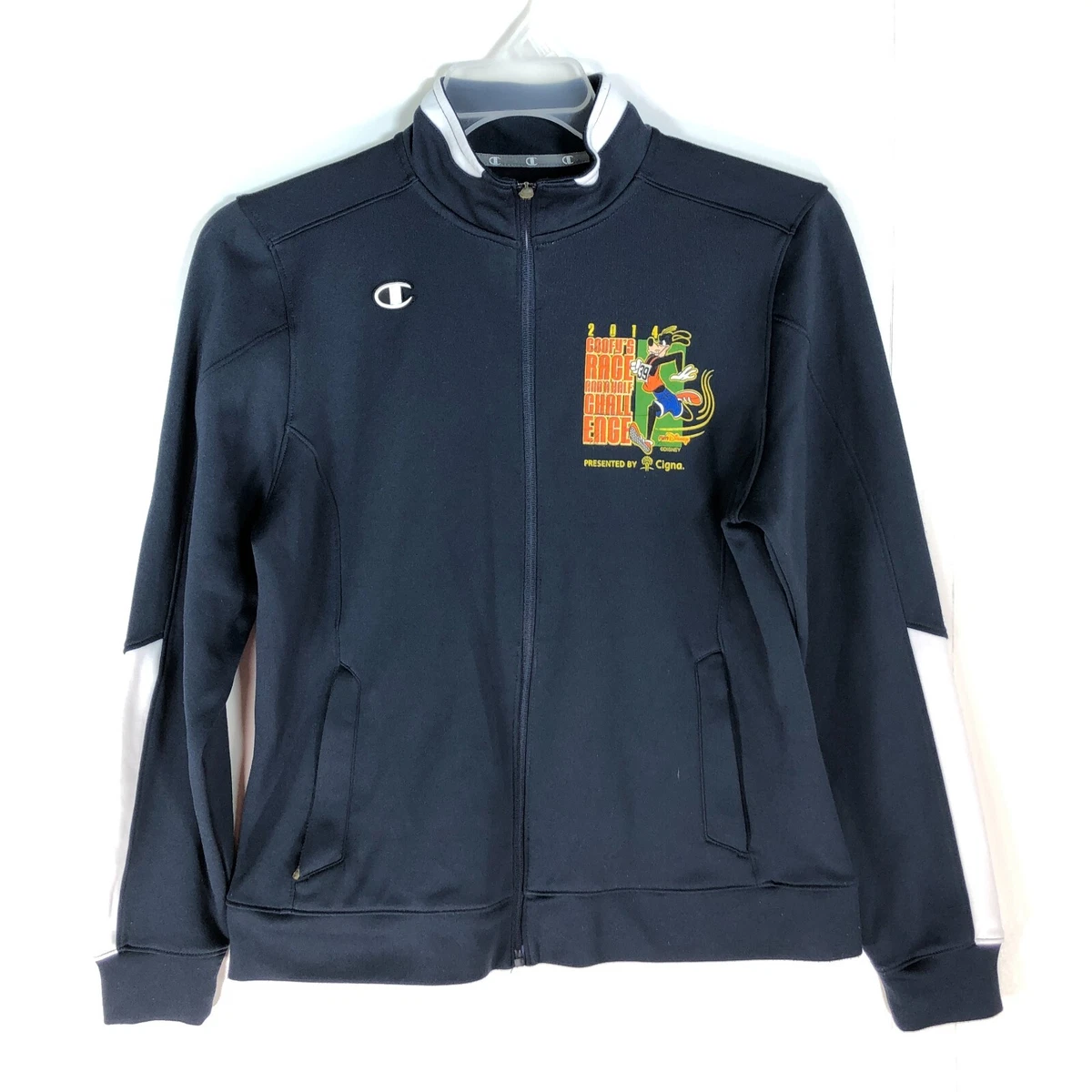 Vintage Champion Womens Jacket Size Medium Blue Front Zip 2014
