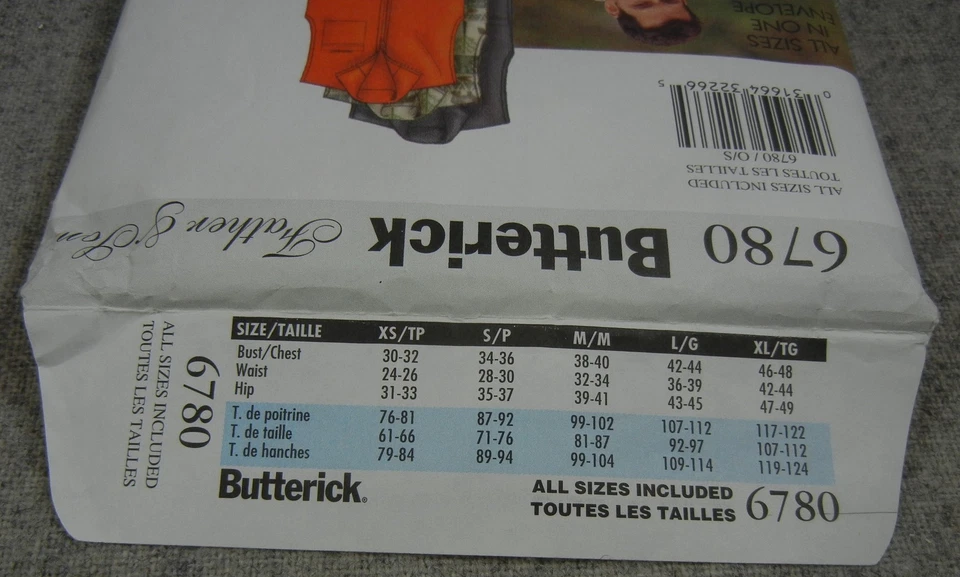 Butterick 6780 мальчиков мужские жилеты брюки отец сын размер 4-14 и 34-48 необрезанный - Изображение 2 из 4