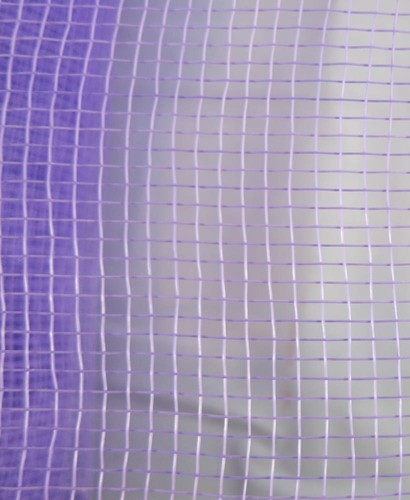 Tessuto decorativo mesh 900 x 50 cm su rotolo piccole maglie, viola - Foto 4 di 4