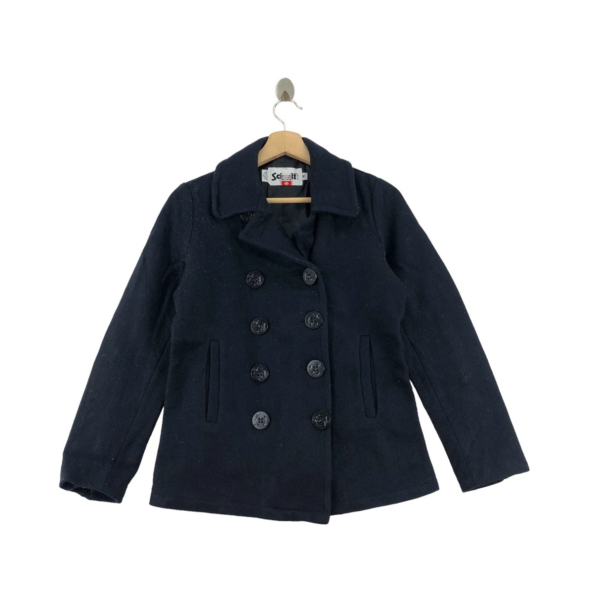 SCHOTT NYC x EARTH MUSIC ECOLOGY Pea Coat Jacket Heavy Parka Trench