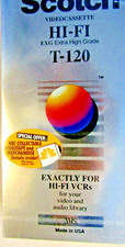 Scotch HI-FI EXG T-120 VHS Videocassette Blank Tape - New Sealed