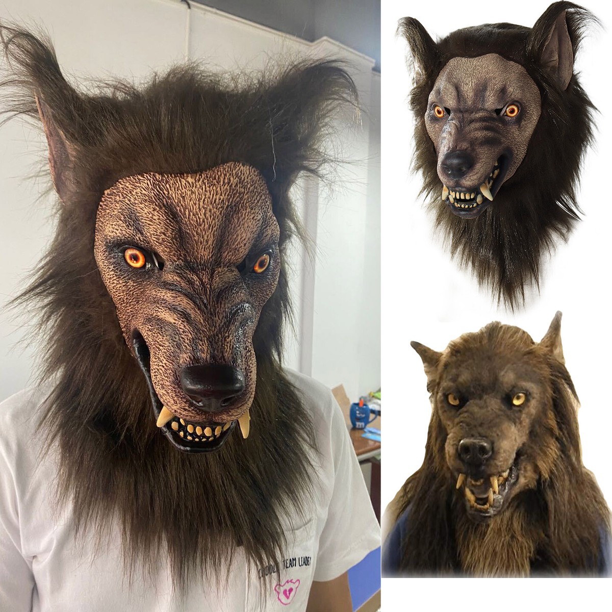 Wolf Mask With Glowing Eyes