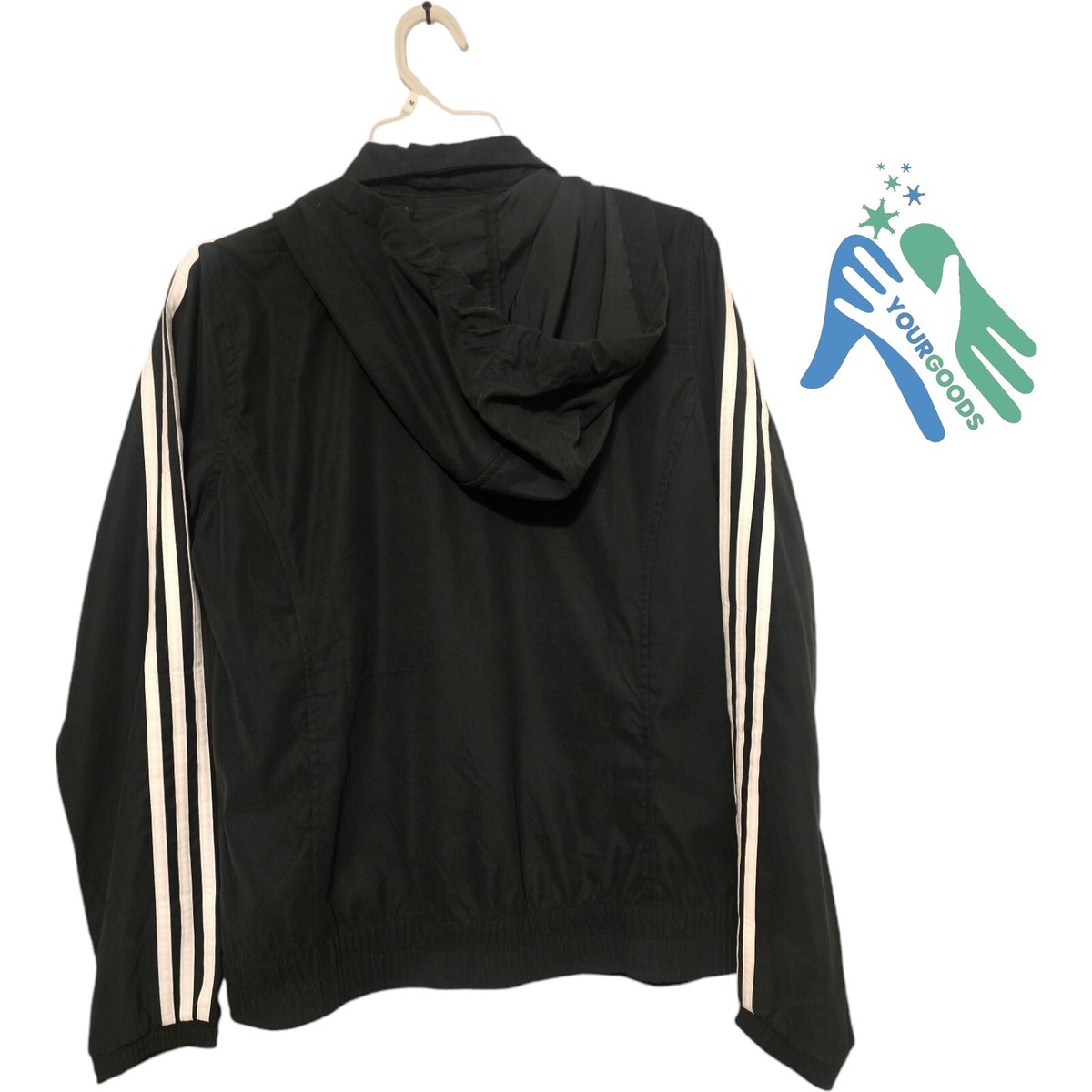 Adidas Zip Up Womens Medium Black RN 88387 CA 40312 - Hooded | eBay