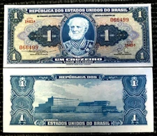 Brazil 1 Cruzeiro 1954–1958 Banknote World Paper Money UNC Currency Bill