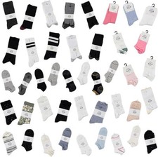 180 Pairs Men, Women Kids Crew Ankle Socks Assorted Colors Bulk for Donation
