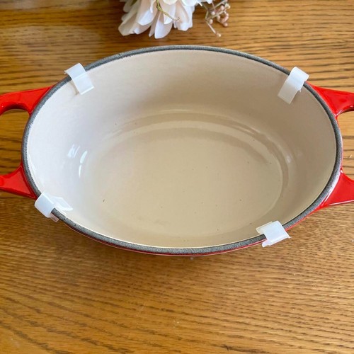 Le Creuset Cocotte Oval 17cm Signature Casserole Cherry Red Unused - Picture 9 of 12