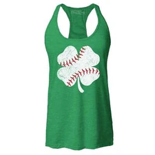 Baseball Shamrock St. Patrick's Day Racerback Tank Top Sports Top