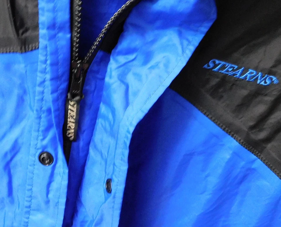 STEARNS Dry Wear Rain Jacket Mens Large with Hood, Blue Black - Image 4 of 4