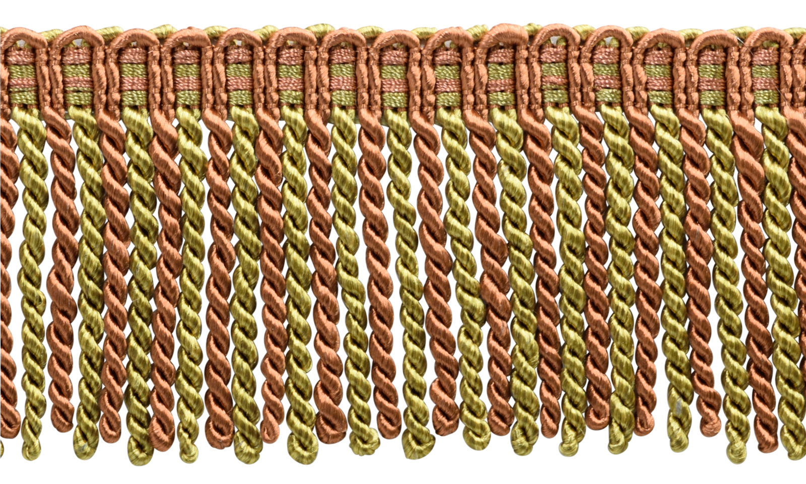 Copper Olive Beige 3"" Bullion Fringe Trim Auburn Accents [5 Yards]