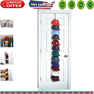 Versatile Cap Rack Holds 36 Caps   Adjustable System with Door Mount in Black