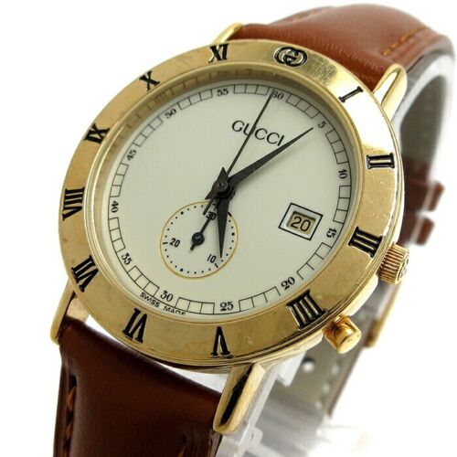 Gucci 3800Jr Chronograph Damen Gold Elfenbein Datum Quartz Kiste Selten Used F / - Bild 2 von 9