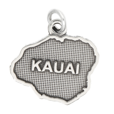 LGU  Sterling Silver Oxidized Kauai Island, Hawaii Charm -with Options  