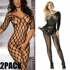 2X Women's Bodysuit Body Stocking Lingerie Fishnet Babydoll Nightwear Sleepwear