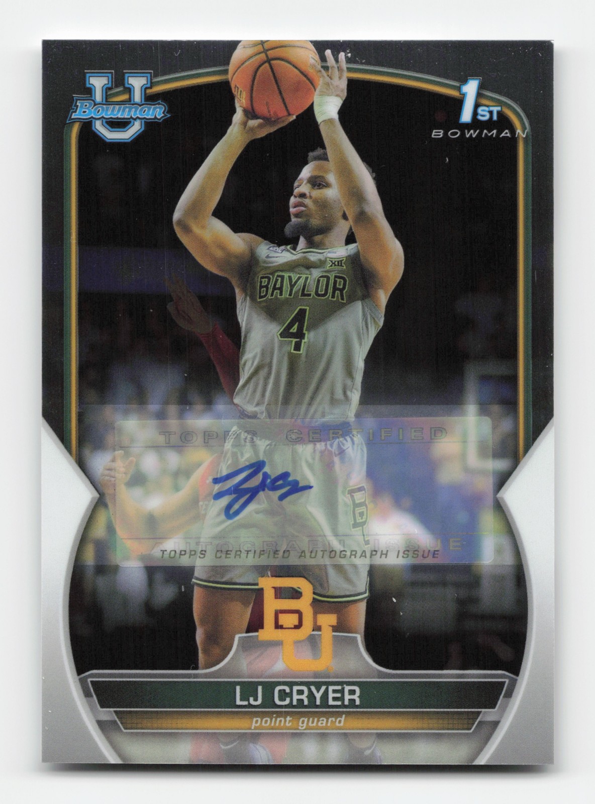 2022-23 Bowman University Chrome #87 LJ Cryer Chrome Prospect Autographs