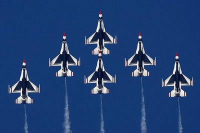 The United States Air Force Thunderbirds (USAF) Aerial demonstration squad