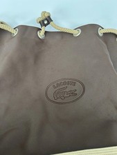 Lacoste Brown Bucket Bag Shoulder Bag Crocodile Logo Leather
