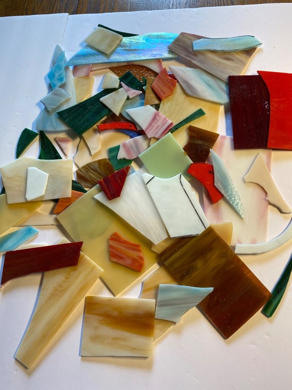 13 Lbs Assorted Stained Glass Scraps Variety Of Sizes,Colors & Brands Mosaic