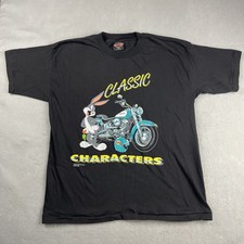 Vintage 1993 Harley Davidson Fun Wear Bugs Bunny XL Tshirt Single Stitch Classic